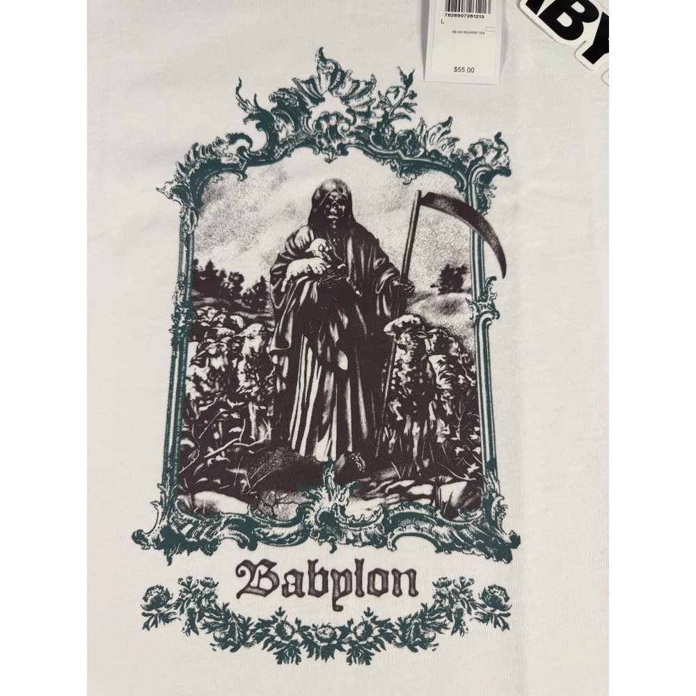 Babylon LA BB SS Reaper Tee White Graphic T-Shirt Large M5GI78KCYY0 F0E1